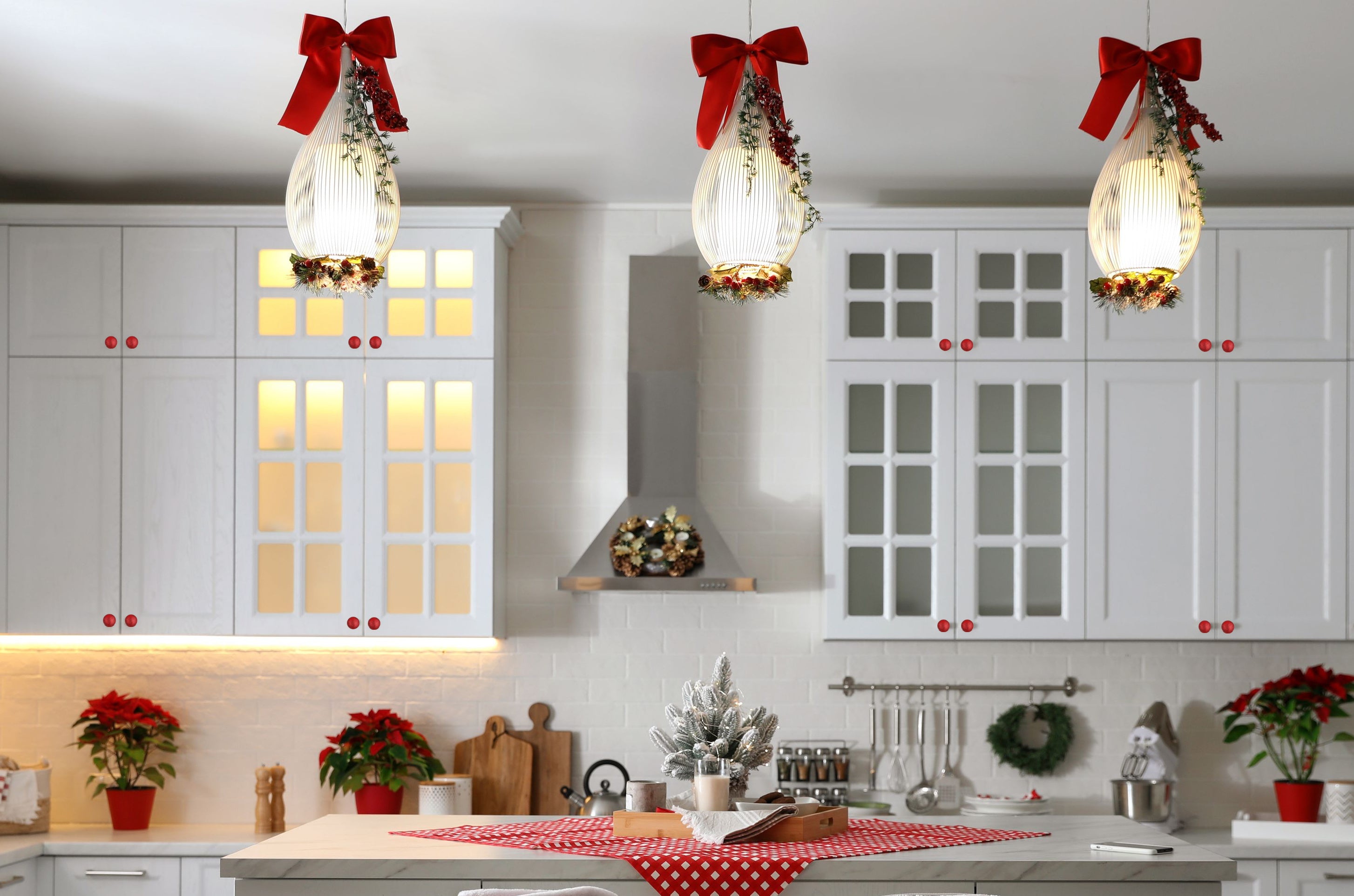 CHRISTMAS DECORATE MY KITCHEN WITH ME/ unboxing my DOCKORIO KITCHEN KNIFE  SET #finds 