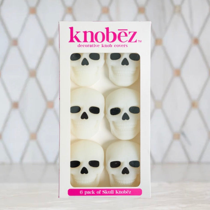 Glow-in-the-Dark Skull Knobēz 6 pack